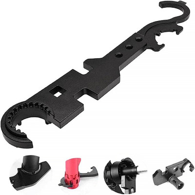 ORTIZA Heavy Duty Repair Tool Water Pipe Repair Household Using Hand Tool AR15/M4 Multi-function Wrench Universal Hand Tool Torque Wrench All Steel Metal Double Sided Pipe Wrench(Pack of 5)