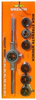 PKT Die Stock Handle Set, M3 M4 M5 M6 M8 M10 M12 Thread Die & Fit 17mm -25mm OD Die Metric Wrench Tool Kit - (Applications: for Threading Tapping), Single Sided Speciality(Pack of 1)