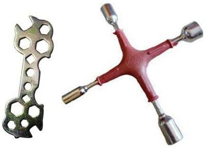 DHATRI TOOLS 13 in1 multi hole cycle, ,(Size - 10,11,13,14) wheel 4 WAYSPANNER TOOLS Double Sided Socket Wrench(Pack of 2)