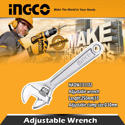 INGCO Adjustable Wrench 10 Inch Single Sided Open End Wrench(Pack of 1)