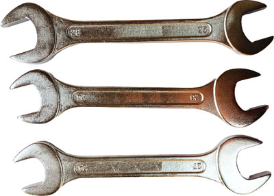 TOM 24x27 + 24x26 + 25x28 mm Heavy Duty Hardened and Tempered Double Sided Open End Wrench(Pack of 3)