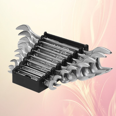 Aldeco Durable 8PC Spanner Set with Open & Ring End for Multipurpose Use Double Sided Open End Wrench(Pack of 8)