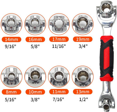 Fulkiza 125 mm Double Sided Combination Wrench Double Sided Rchet Wrench (Pack of 1) 48-In-1 Wrench Double Sided Socket Wrench Double Sided Rachet Wrench(Pack of 1)