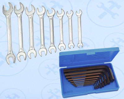Aldeco 8PC Combination Spanner Set with 9PC Allen Key – Durable, Versatile Tool Kit Double Sided Combination Wrench(Pack of 2)