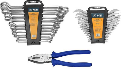 Reema Enterprises Multi Hand Tool Kit 25 Pc. - 12 pcs Set of Ring Spanners with Hanging Tray Double Sided Combination Wrench(Pack of 1)