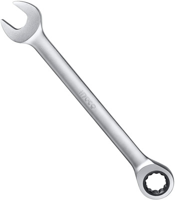 INGCO Ratcheting Combination Wrench Spanner Head Geared Wrench Ratchet Spanner 19mm Double Sided Open End Wrench(Pack of 1)