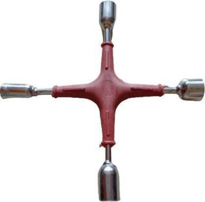 Clubbable 4 WAY CROSS NUT SPANNER 4 WAY CROSS NUT SPANNER Single Sided T Type Wrench(Pack of 1)