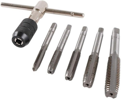 Toolihub 6 PCS Adjustable T-Handle Tap Wrench Set M6/M7/M8/M10/M12 Single Sided Open End Wrench (Pack of 6) Single Sided Open End Wrench(Pack of 6)
