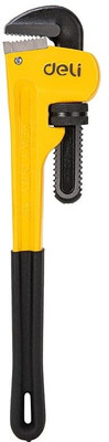 Deli 18’’ Cr-Mo Carbon Steel Adjustable Pipe Wrench for Heavy-Duty Plumbing 55mm for Industrial and Professional Use Single Sided Pipe Wrench(Pack of 1)