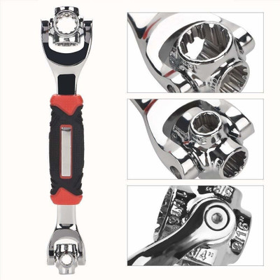ORENAME SH-155 Tiger Wrench 70*300 mm 48-in-1 Tiger Wrench Tools Socket Works with Spline Bolts, 6-Point Universal Furniture Car Repair Tool Double Sided Socket Wrench(Pack of 1)