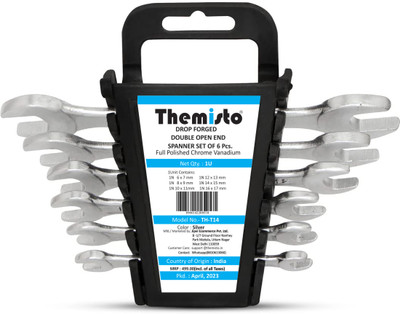 tHemiStO TH-T14 CRV Double Sided Open End Wrench(Pack of 6)