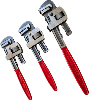 TOVILLA RSI Adjustable Pipe Wrench, Heavy Duty Wrench, Plumbing Tool Heavy Duty 12-14-18 Pipe Wrench Single Sided Pipe Wrench(Pack of 3)