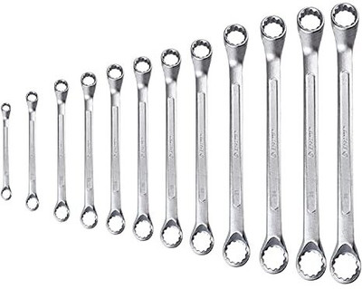 EASTMAN E-2007_KIT-07-120SD_ BI-Hexagonal Ring Spanner Shallow Offset CRV Double Sided Box End Wrench(Pack of 12)