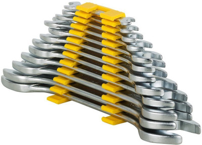 STANLEY 70-380 12 Pcs Double Ended Open Jaw Spanner Set Having Sizes from 6x7 to 30x32 mm Double Sided Open End Wrench(Pack of 12)