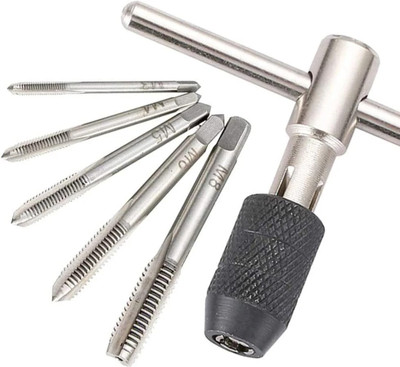 uptodatetools 6 PCS Adjustable Metric T-Handle Tap Wrench Set M6/M7/M8/M10/M12 9Pcs Set Single Sided Open End Wrench(Pack of 6)