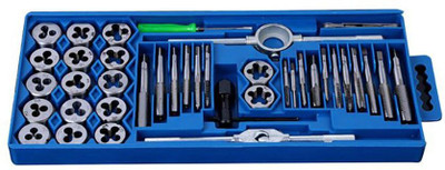 Flemigo 40x Multifunction Tap Die Set Nut And Bolt Screw Thread Cutter Wrench Professional Carbon Steel Heavy Duty Tool Kits Single Sided Speciality Single Sided Speciality(Pack of 40)