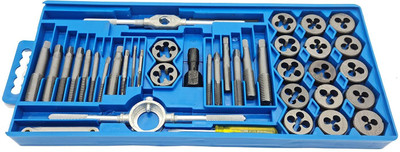 Flemigo 40pcs Screw Tap And Die Set External Thread Cutting Tapping Hand M6 M7 M8 M1 Double Sided Speciality Single Sided Speciality(Pack of 40)