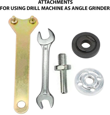 Kiesh DA018 10mm Shank Arbor Mandrel Electric Drill Variable Angle Grinder Adapter Connecting Rod Round Handle Converter Set for Grinder Cut Off Wheels Disc Single Sided Open End Wrench(Pack of 5)