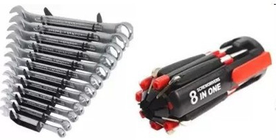 Saleshop365 Hand Tool Kit-12Pcs Wrench Set Combination and 8in1 Multi Screwdriver -ht21 Double Sided Combination Wrench(Pack of 1)