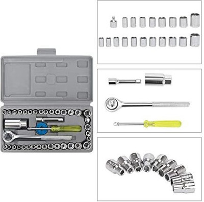 FreshDcart Combination Set Socket Wrench Ratchet Unit Inch Wrench Spanner Sockets FreshDcart 40 In 1 Pcs Multi-Purpose Ratchet Tool Kit & Screwdriver Socket Set Single Sided Combination Wrench(Pack of 1)