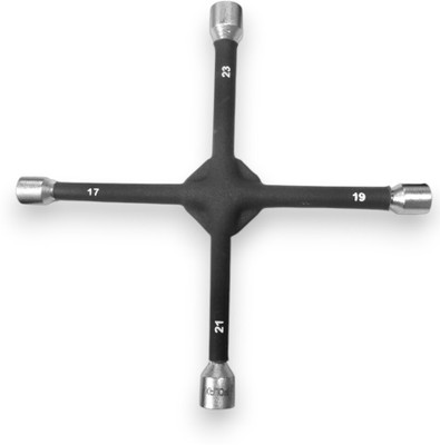 POLAX Cross Wheel Spanner 17x19-21x23 mm socket Car Wheel Nut / Cross Rim Wrench Double Sided Lug Wrench(Pack of 1)