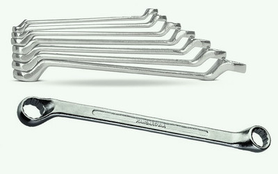 Mansarovar MSK037 BI-Hexagonal Ring Spanner Shallow Offset CRV Steel 6x7-20x22mm) Double Sided Box End Wrench(Pack of 8)