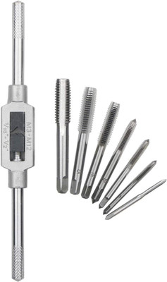 uptodateprouducts 8Pcs Tap Wrench Set, Metric Tap Set M3 M4 M5 M6 M8 M10 M12 with Adjustable Tap Reamer Wrench Hardware Tool 1/16-1/2 Inch Single Sided Speciality(Pack of 1)