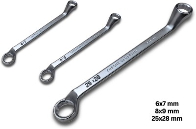 4NEX 6x7_8x9_25x28,Deep Offset Spanner Chrome Vanadium Steel Heavy Duty, Professional Quality Double Sided Combination Wrench(Pack of 3)