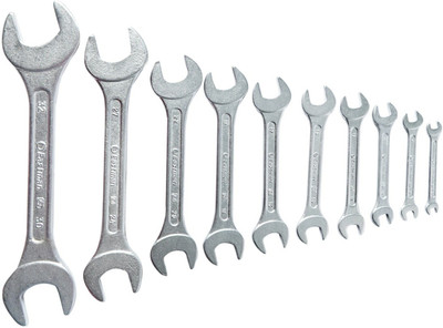 EASTMAN E-2001 Doe Jaw Spanner, CRV Double Sided Open End Wrench(Pack of 10)