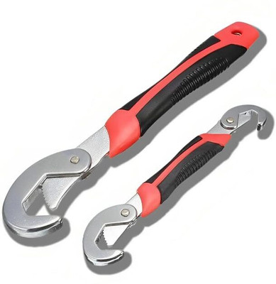 ZIODIC Snap'n Grip C Shaped Auto Adjustable Universal Wrench (Black and Red) -Pack of 2 Single Sided Speed Wrench(Pack of 2)