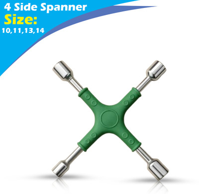 ARQEST Four Sided Lug Wrench (SIZE 10,11,13,14) A_b 4 WAY CROSS SPANNER WRENCH A_b Double Sided Lug Wrench(Pack of 1)