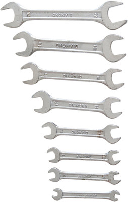 WallVilla 8 Pcs Wrench Set 6 x 7 To 20 x 22 For Home Professsional Work 8 Pcs Hand Tools Double Sided Open End Wrench(Pack of 8)