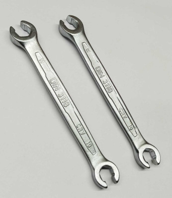 4MECH 10x11 mm Heavy Duty Hardened Material Double Sided Flare Spanner(Pack of 2) Double Sided Open End Wrench(Pack of 2)