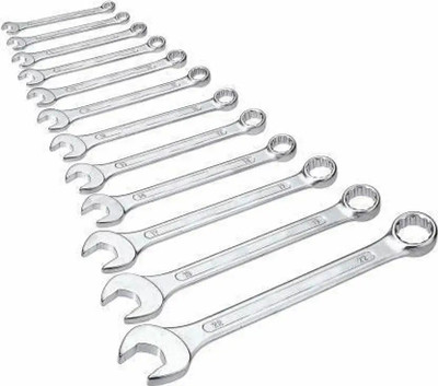 Aldeco 12-Piece Spanner Set – Mirror Finish, Slim Profile for Tight Spaces Double Sided Combination Wrench(Pack of 12)