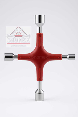 Snomex 4-Way Universal Cross Wrench for Garage, Car, and Workshop Use_S02 Multi-Size Cross Wheel Wrench_Smx-01 Single Sided Lug Wrench(Pack of 1)