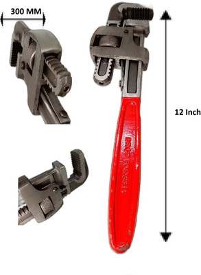 Rizmeg Pip Wrench 12inch/300mm, Heavy duty hand tool Adjustable Pipe Wrench Single Sided Pipe Wrench(Pack of 1)