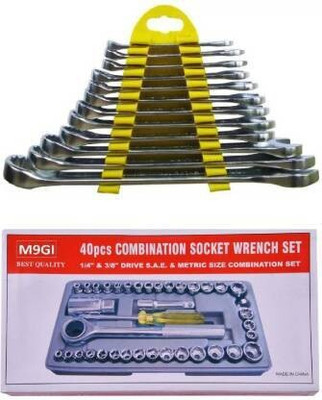 GreenLove New Style Wrench Set for Home Uses 547 40pcs Tool Kit combo Combination Screwdriver & 12 pcs wrench set Double Sided Socket Wrench(Pack of 2)