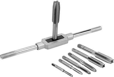 Digital Craft 8pcs Hand Tools Die Set Screw Taps Thread Plugs Alloy Steel & M3-M12 Tap Metric Double Sided Combination Wrench(Pack of 1)