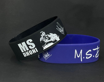 sky enterprises MS Dhoni MS Dhoni silicone wrist band for men and women pack 2 Men & Women(Multicolor, Pack of 2)
