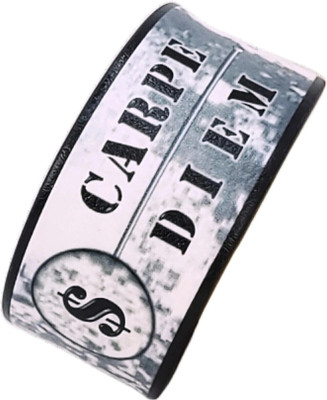 ICYBEE WORLD Carpe Diem (Latin Quote) - White Abstract Print, Designer Fashion Wristband - Men & Women(White, Pack of 1)
