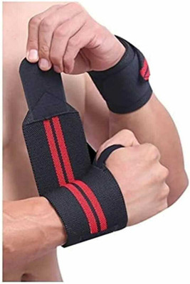 v n traders Wrist Band for Men & Women, Wrist Supporter for Gym ( 1 Pair) Men & Women(Black, Red, Pack of 2)