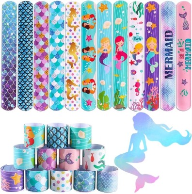 Ezliving 12PCS MermaidThemeSlap Bracelets for Kids Party Gifts Boys&Girls(Pattern Random) Boys & Girls(Multicolor, Pack of 12)