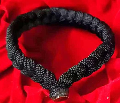 ShopTop Black Thread Bracelet Victory Good Luck Wrist Band For unisex Men & Women(Black, Pack of 1)