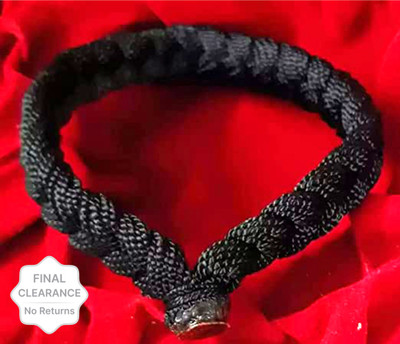 ShopTop Black Thread Bracelet Victory Good Luck Wrist Band For unisex Men & Women(Black, Pack of 1)
