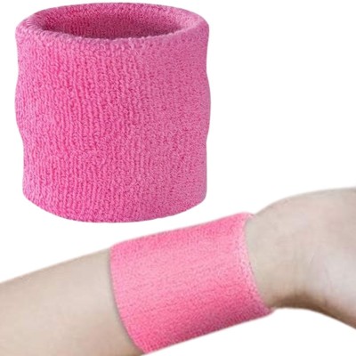 XFYT Cotton Wrist Sweatband Pink Women(Pink, Pack of 1)