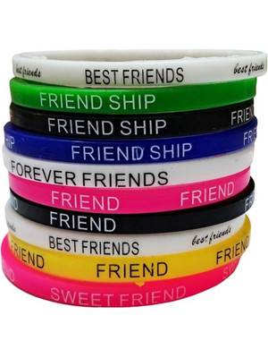 CRAZYGOL RADIUM FRIENSHIP Boys & Girls Wrist Band Best Friendship Day Wrist Bands Boys & Girls(Black, Blue, Green, Pink, White, Yellow, Pack of 20)