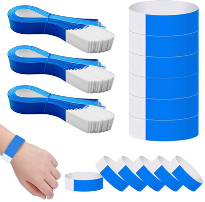 Climberty 300Pack Paper Wristbands Waterproof Identification Bands for Parties and Events Men & Women(Blue, Pack of 300)