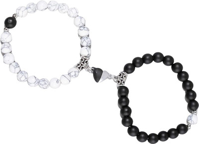 sky enterprises Distance Bracelet Set With Black Agate magnetic capsule friendship bracelets Men & Women(Multicolor, Pack of 1)
