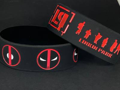 sky enterprises Linkin park Deadpool combo wristband for men and woman pack 2 Men & Women