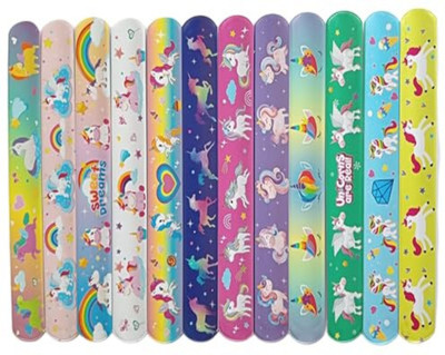 Gold Leaf Unicorn Slap Bands For Party Bag Fillers Boys & Girls(Multicolor, Pack of 12)